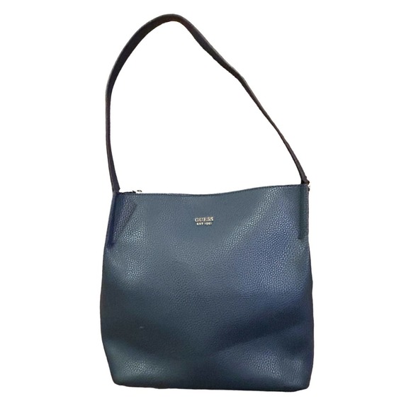 Guess Handbags - GUESS❓Dark Blue / Black Tote Shoulder Bag EUC Vegan Y2K